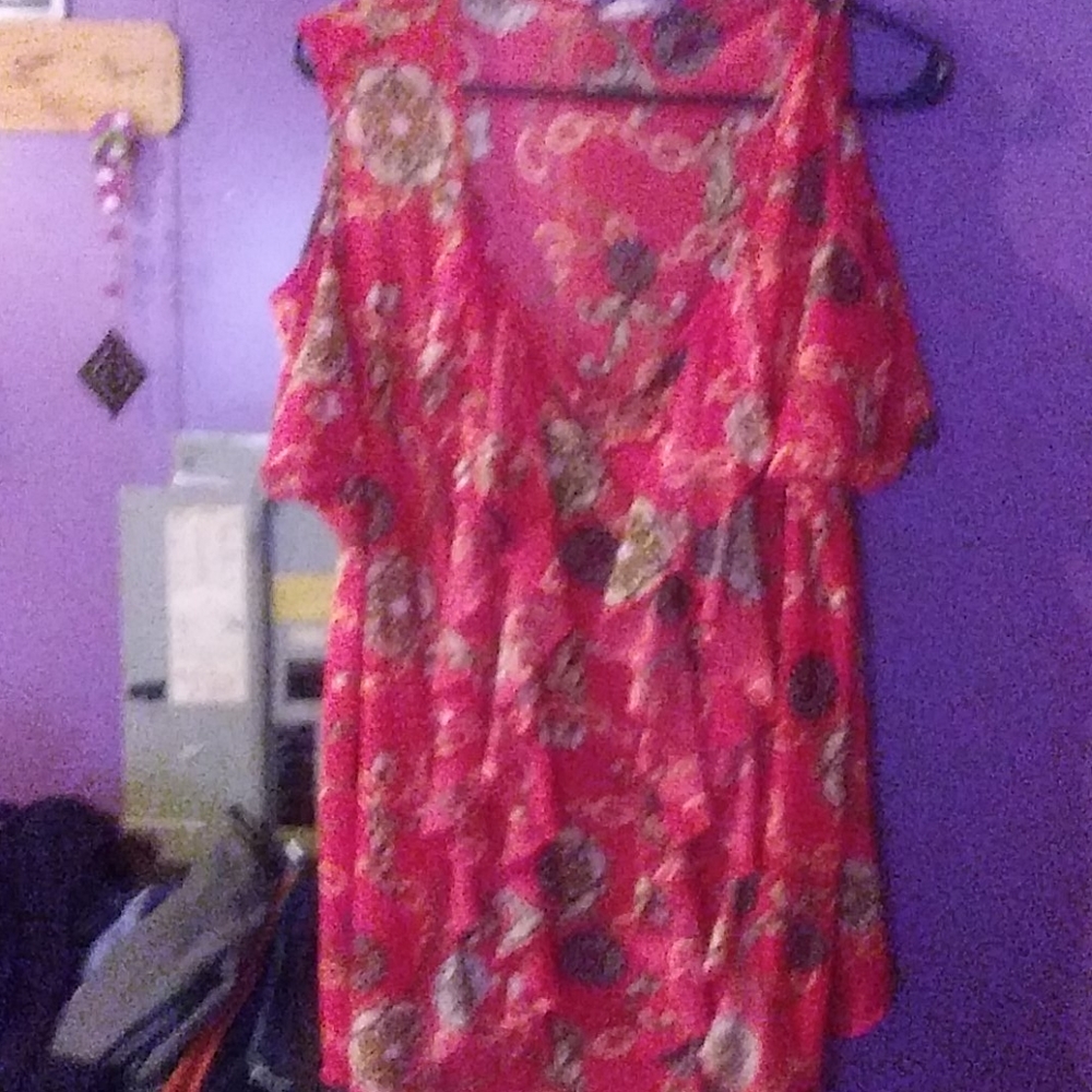 Womans sheer ruffled casual sleeveless top